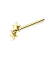 Double Stars Silver Straight Nose Stud NSKA-1008